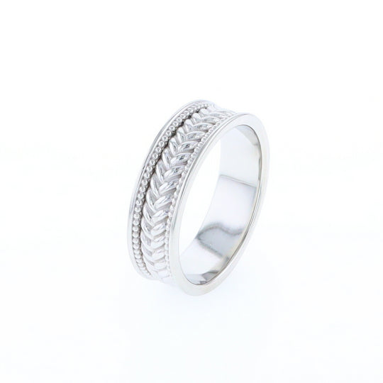 Braided White Gold Men's Ring