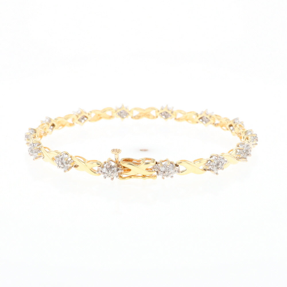 Diamond Cluster & Infinity Link Tennis Bracelet