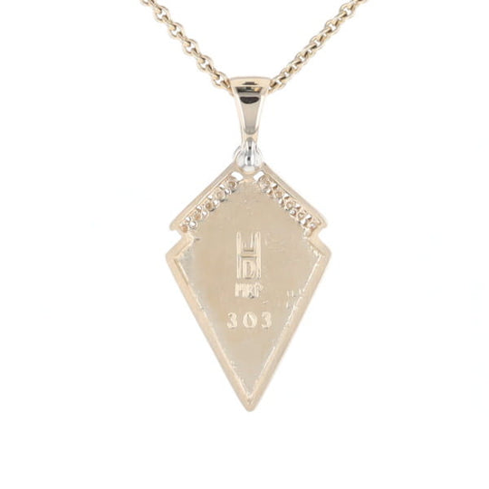 Sugilite Kite Shape Inlaid Pendant with 0.19ctw Diamonds
