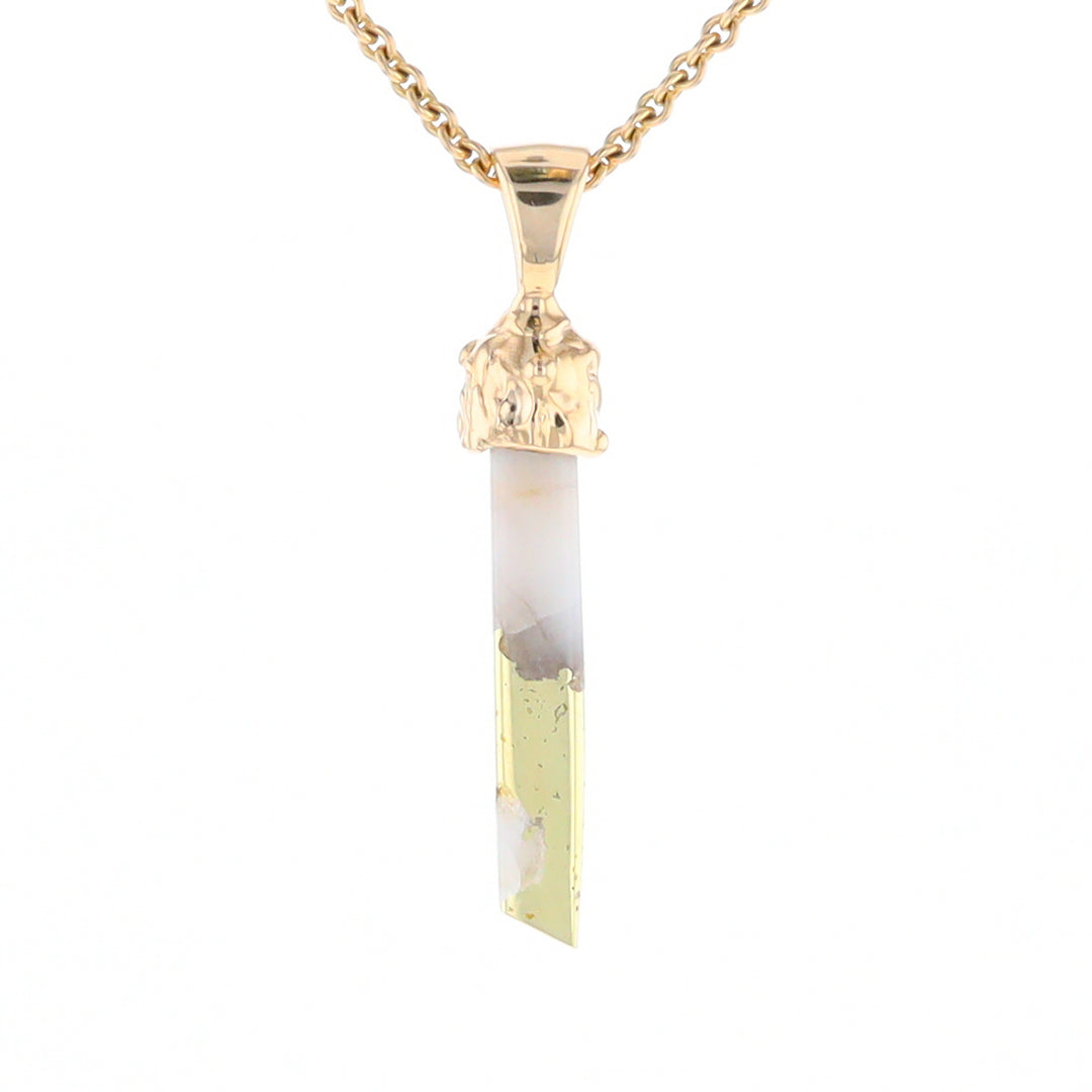 Gold Quartz Free Form Pendant