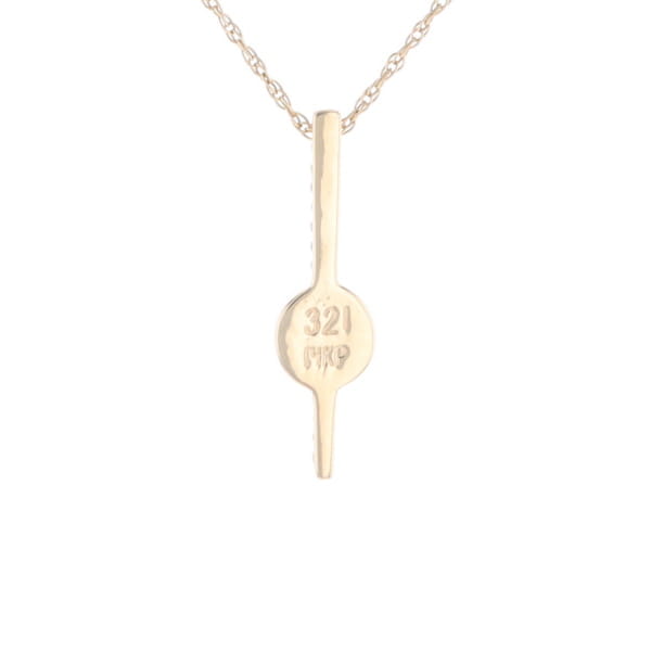 Diamond Bar Gold Quartz Round Inlaid Pendant G2