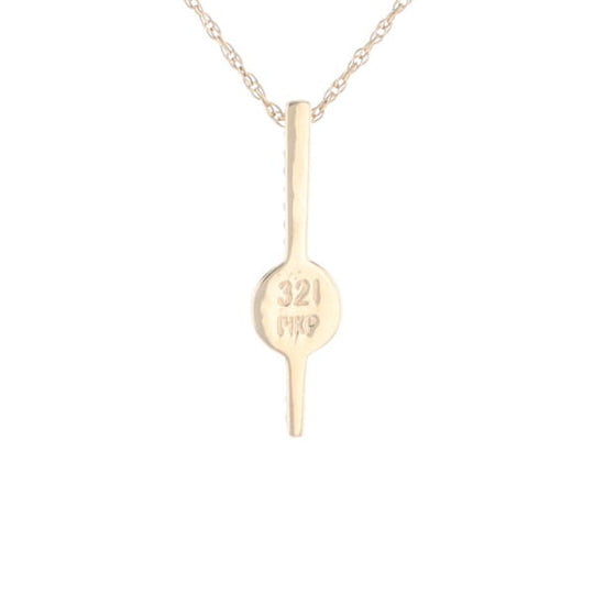 Diamond Bar Gold Quartz Round Inlaid Pendant G2