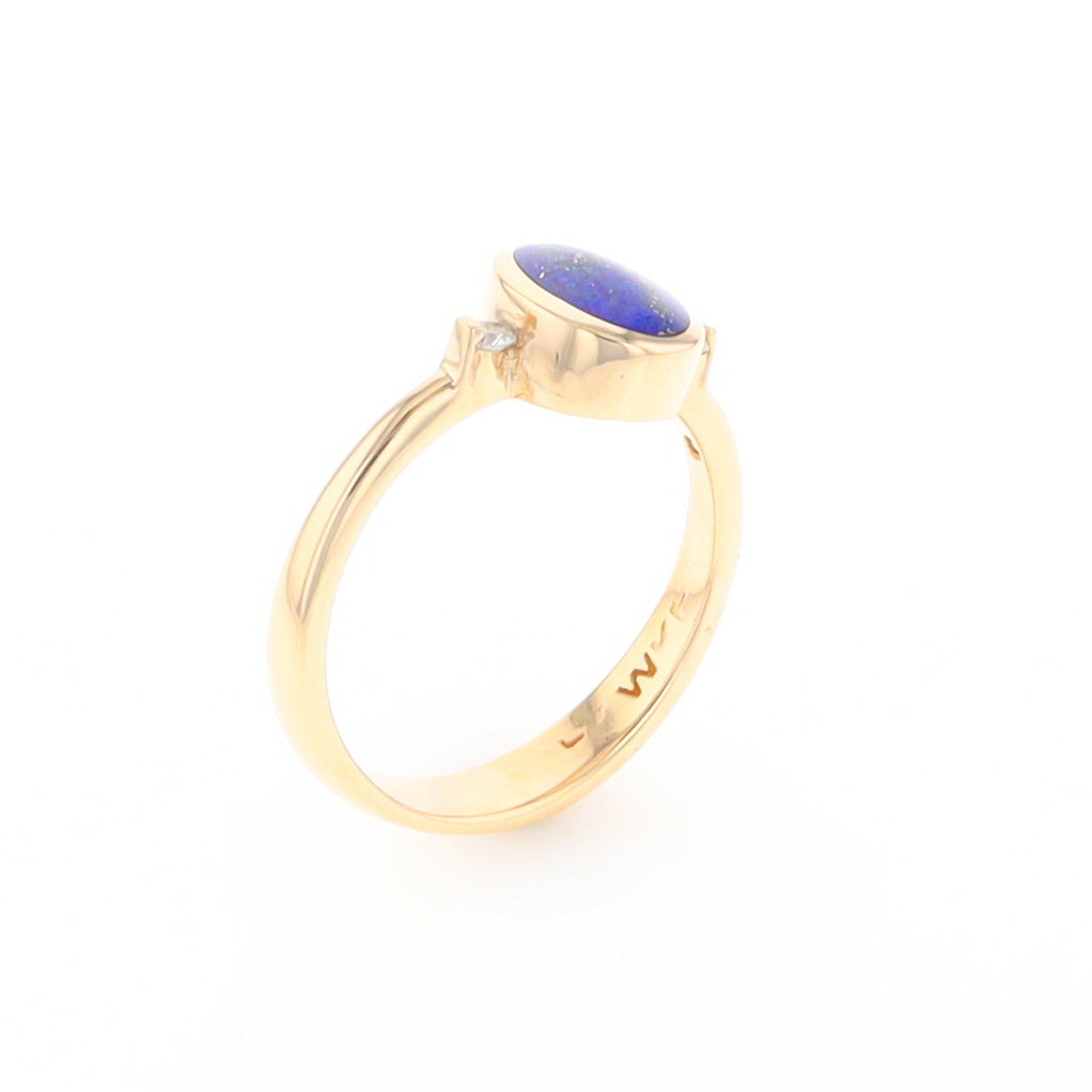 Oval Lapis Diamond Ring