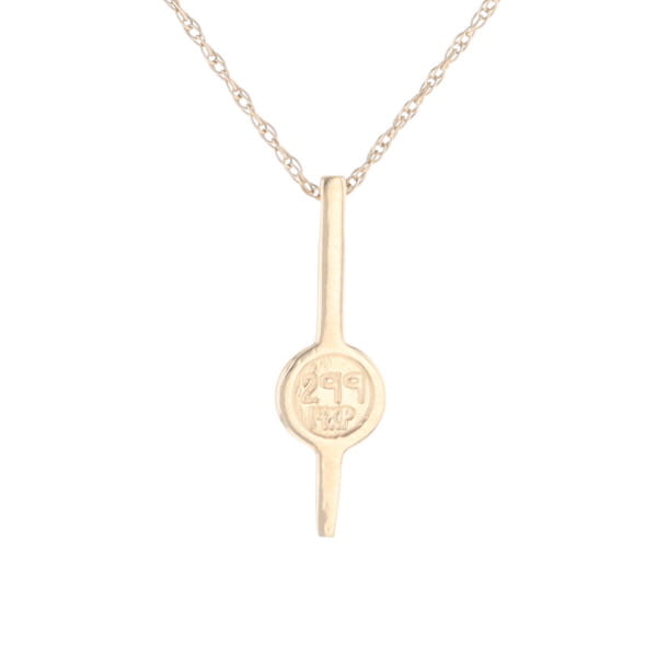 Gold Quartz Necklace Bar Design Round Fine Quality Inlaid Pendant