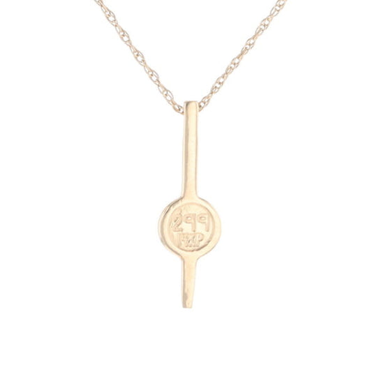 Gold Quartz Necklace Bar Design Round Fine Quality Inlaid Pendant