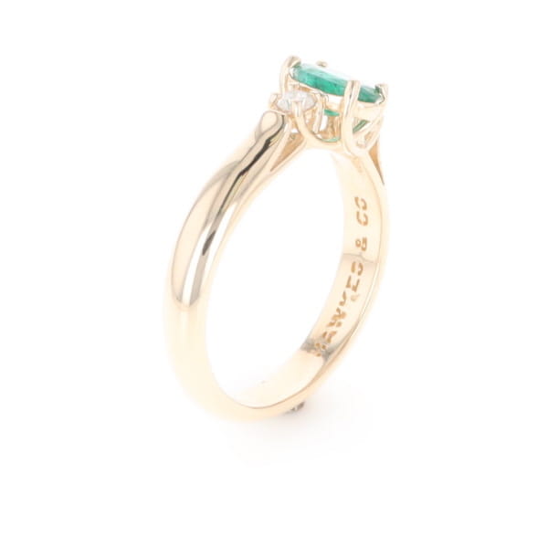 Emerald Three-Stone Trellis Ring