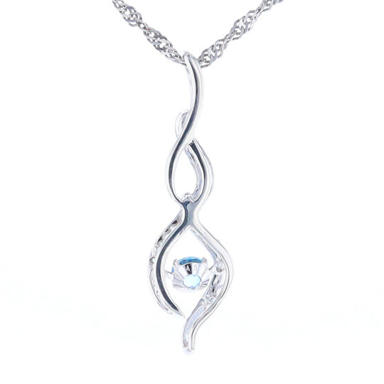 Floating Topaz Twisted Pendant