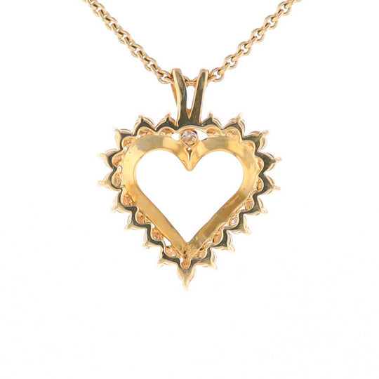 Open Heart Diamond Halo Pendant