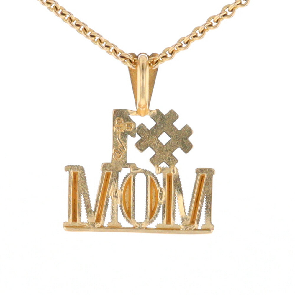 Yellow Gold #1 Mom Pendant