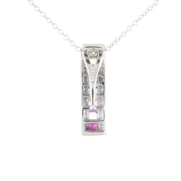 Multi-color Sapphire Necklace with Diamond Accents