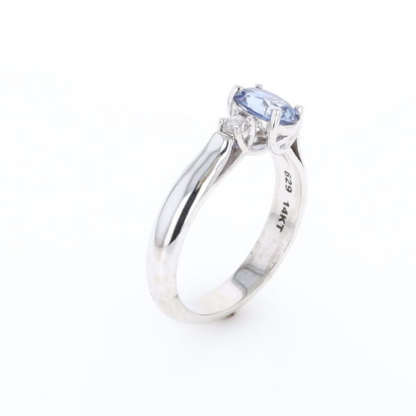 Ceylon Sapphire Three-Stone Trellis Ring