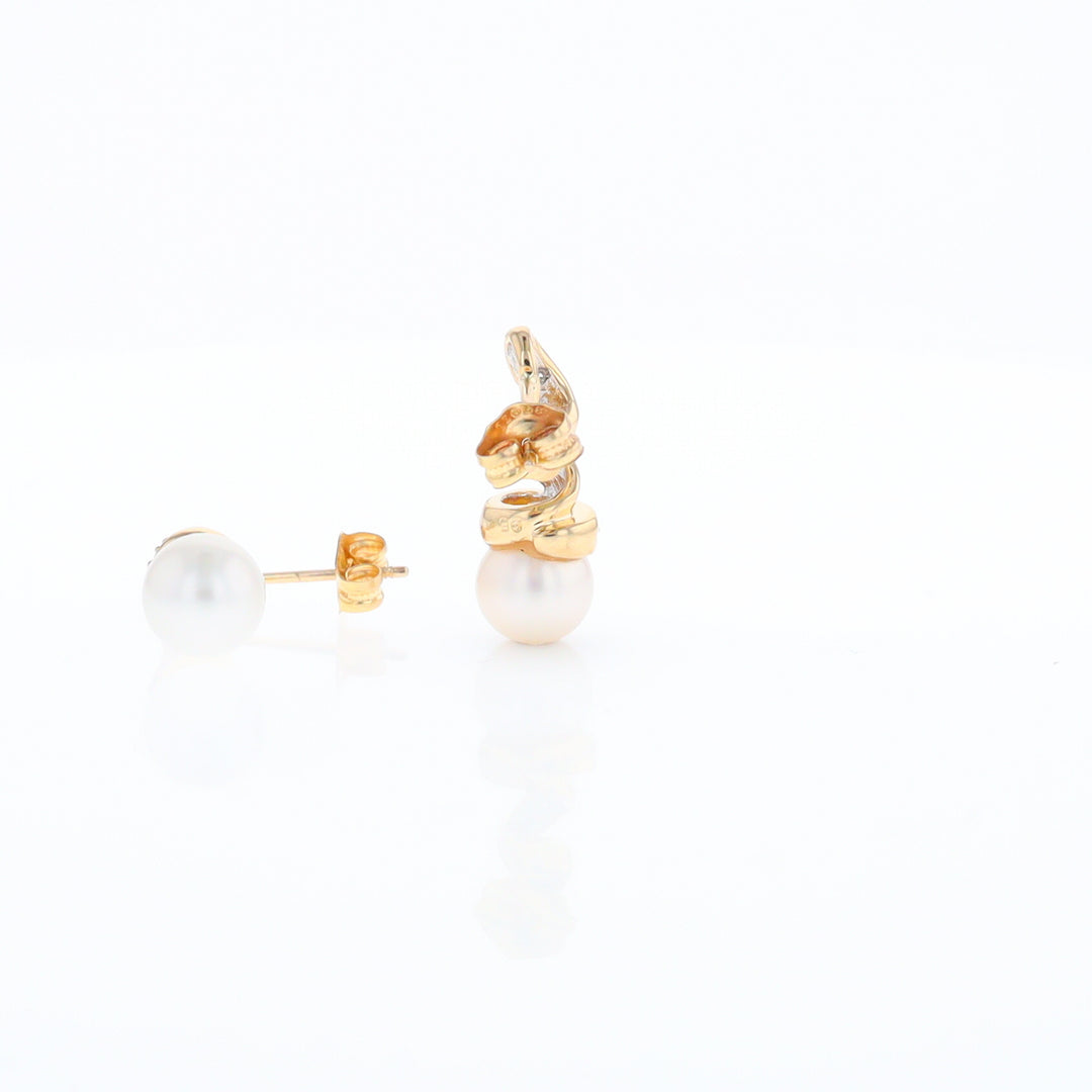 Pearl Spiral Stud Earrings