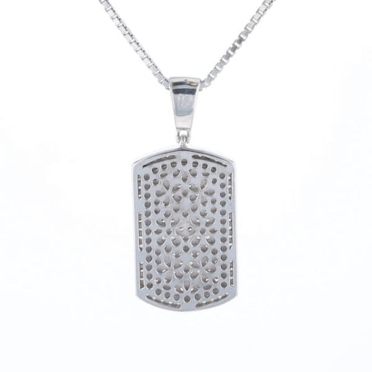 Cubic Zirconia Dog Tag Necklace