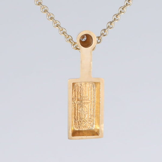 Opal Pendant Rectangle Inlaid Design with .04ctw Round Diamond