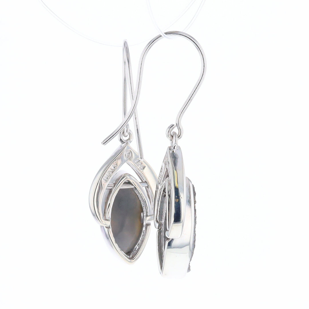 Druzy Quartz Sterling Silver Dangle Earrings