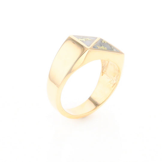 Four Section Gold Quartz Inlaid Men's Ring G2