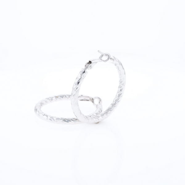 Diamond Cut Hoop Earrings
