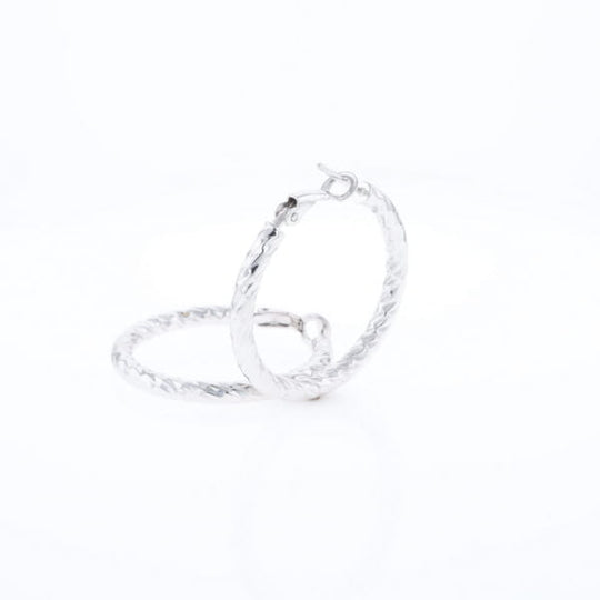 Diamond Cut Hoop Earrings
