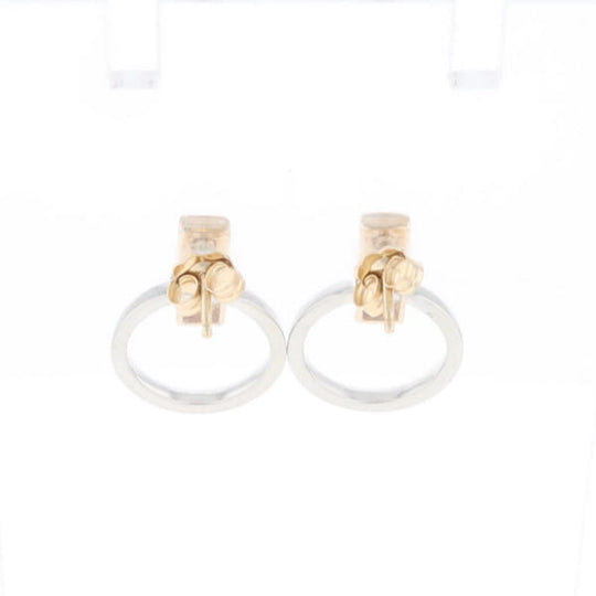 Gold Quartz Rectangle Inlaid Knocker Earrings - G2