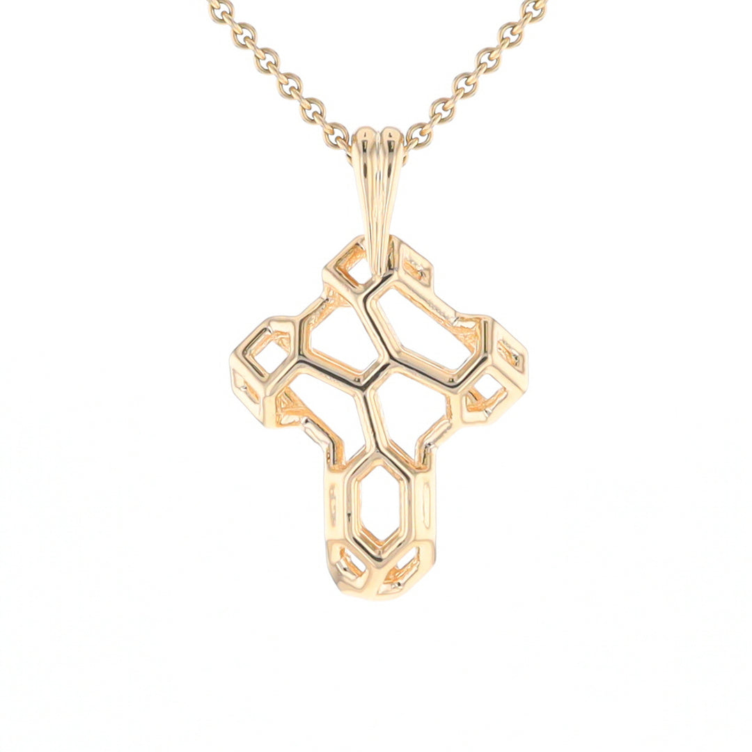 Small Voronoi Cross Pendant