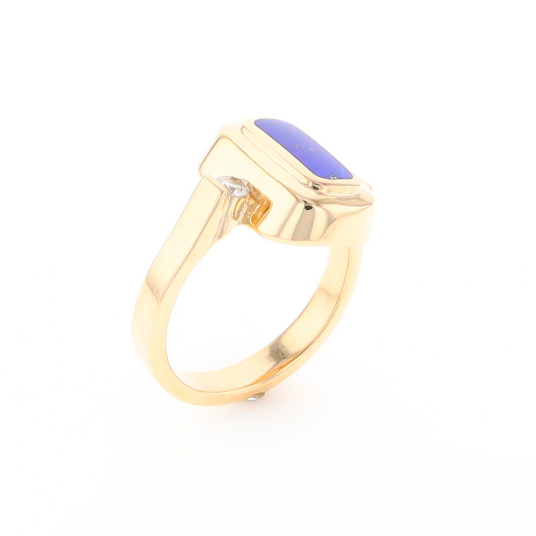 Lapis 0.16ctw Diamond Ring