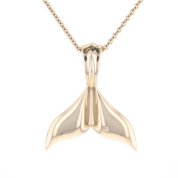 Whale Tail Natural Gold Nuggets Inlaid Pendant XL
