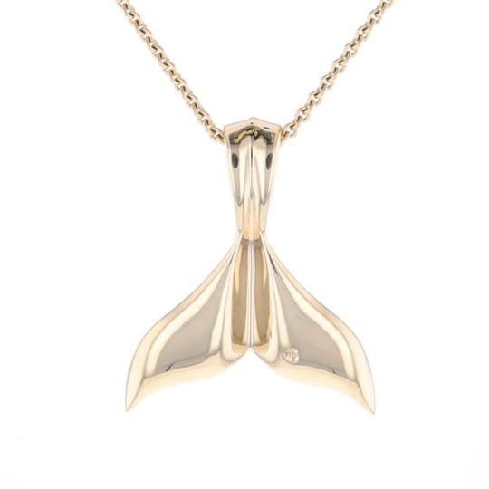 Whale Tail Natural Gold Nuggets Inlaid Pendant XL