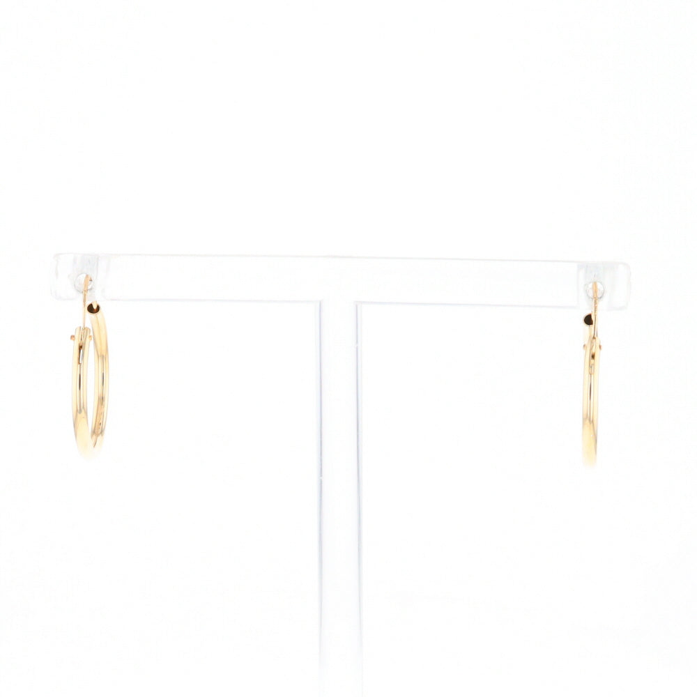 Gold Hollow Tube Hoop Earrings