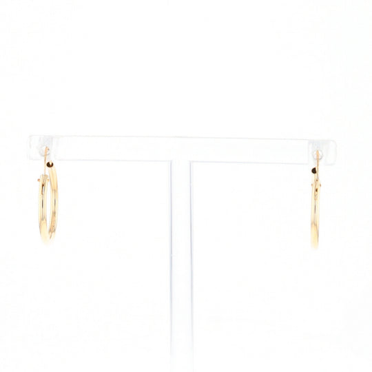 Gold Hollow Tube Hoop Earrings