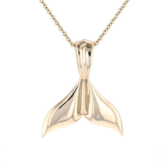 Whale Tail Natural Gold Nuggets Inlaid Pendant XL