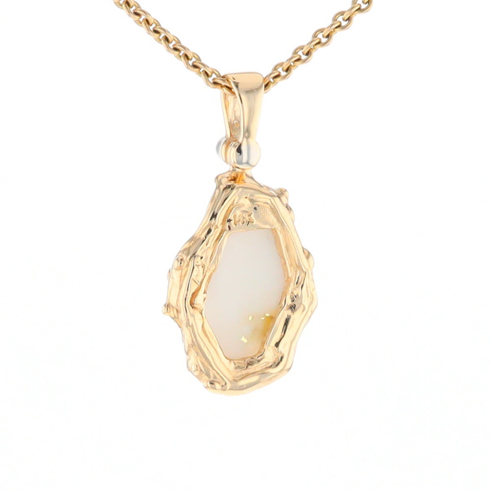 Gold Quartz Freeform Pendant