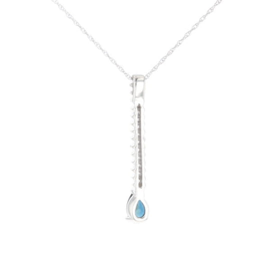 Pear Blue Sapphire Drop Pendant