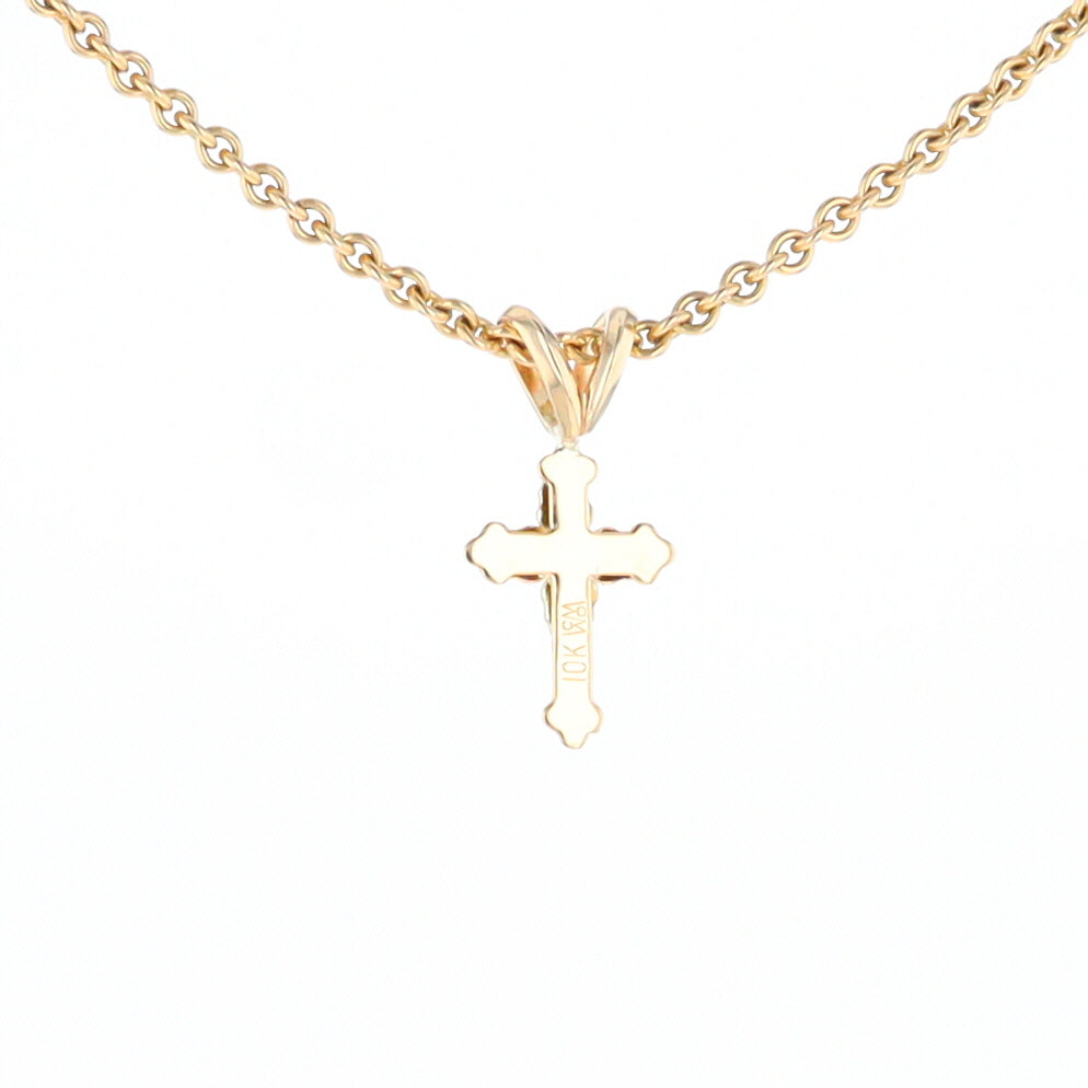 Black Hills Gold Diamond Cross Pendant