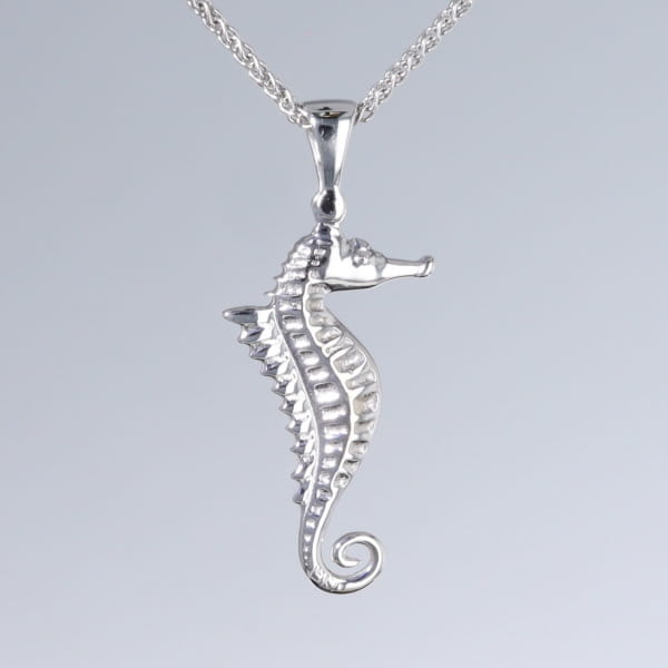 Opal Pendant Inlaid Realistic Sea Horse Design