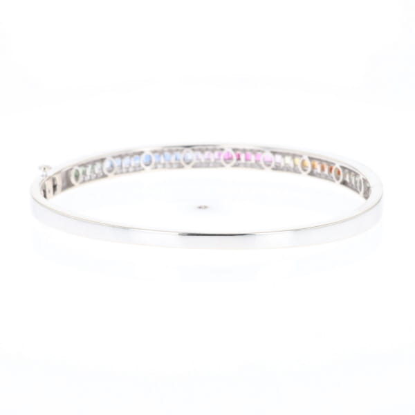 Multi-color Sapphire Cuff Bracelet with Diamond Accents