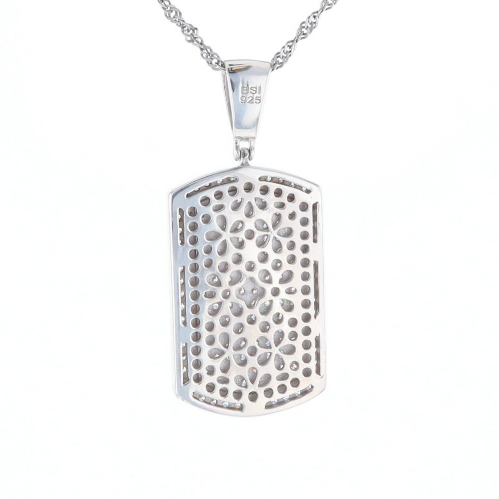 Cubic Zirconia Dog Tag Pendant