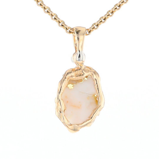 Gold Quartz Free Form Pendant