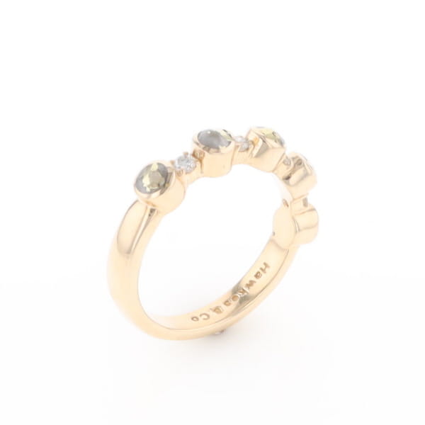 Gold Quartz Circle Inlay Wedding Band - G2