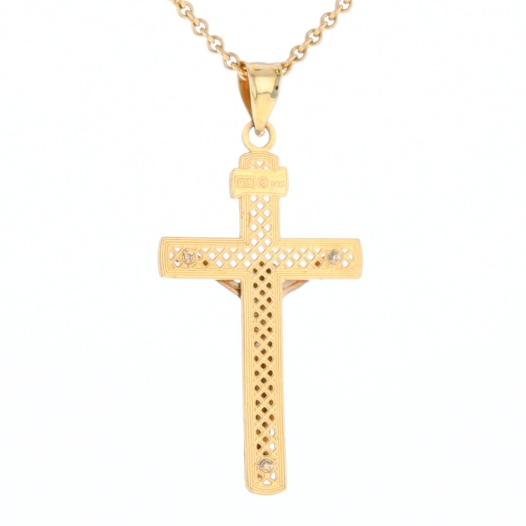 Two Tone Gold Crucifix Pendant