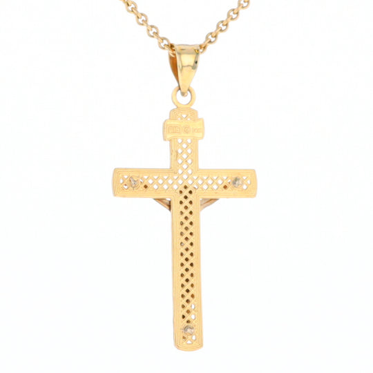 Two Tone Gold Crucifix Pendant