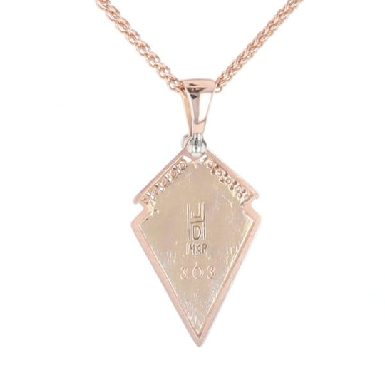 Malachite Kite Shape Inlaid Pendant with 0.19ctw Diamonds