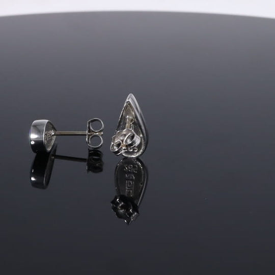 Opal Earrings Tear Drop Inlaid Design Studs