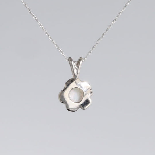 White Opal Flower Pendant