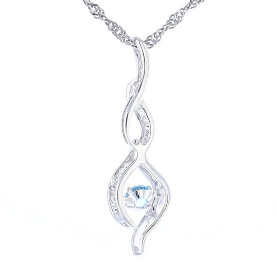 Floating Topaz Twisted Pendant