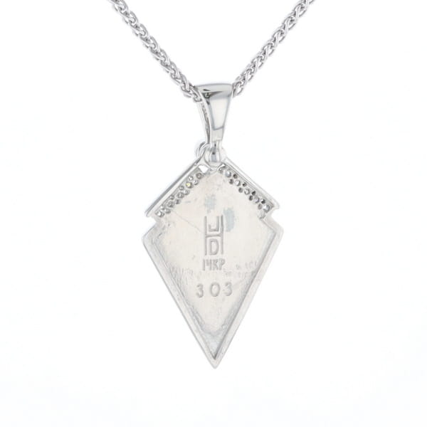 Sleeping Beauty Turquoise Kite Shaped Inlaid Pendant with 0.19ctw Diamonds