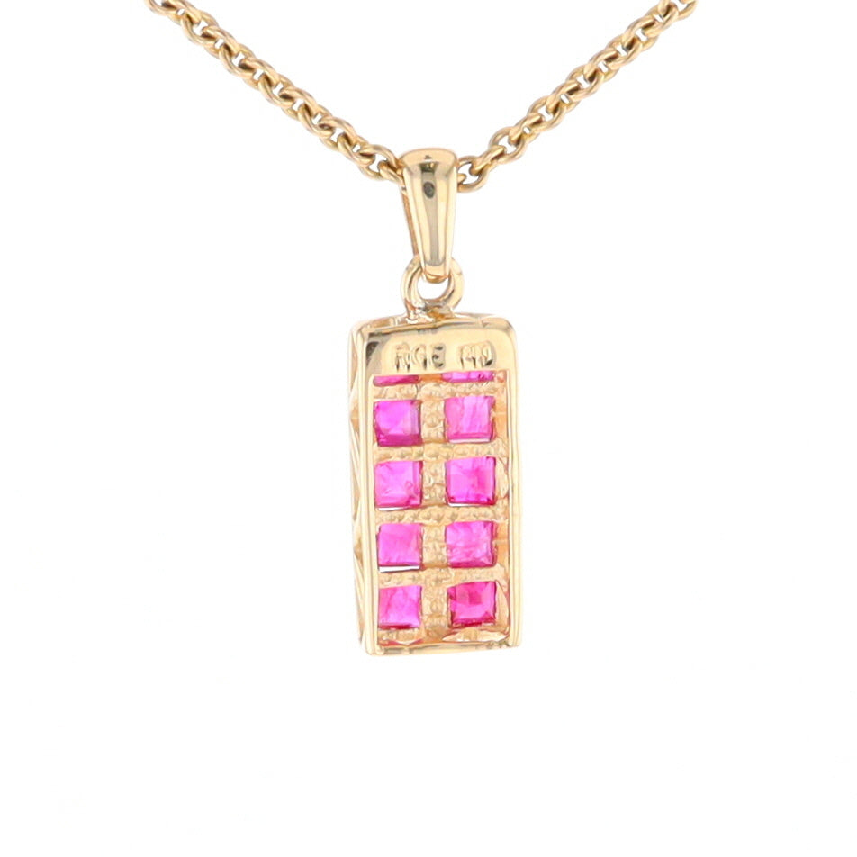 Double Row Ruby Pendant