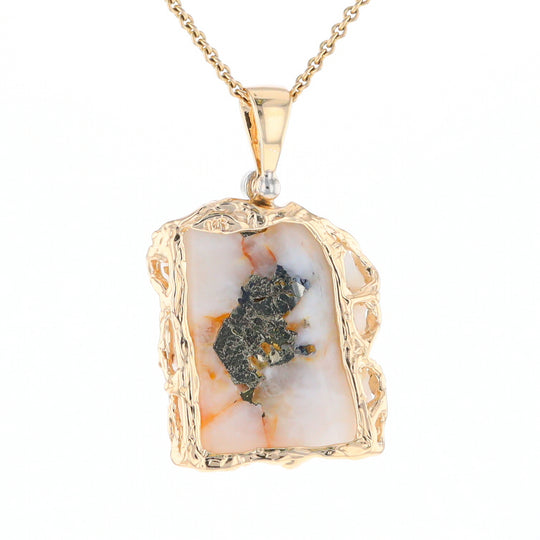 Gold Quartz Freeform Pendant (G3)