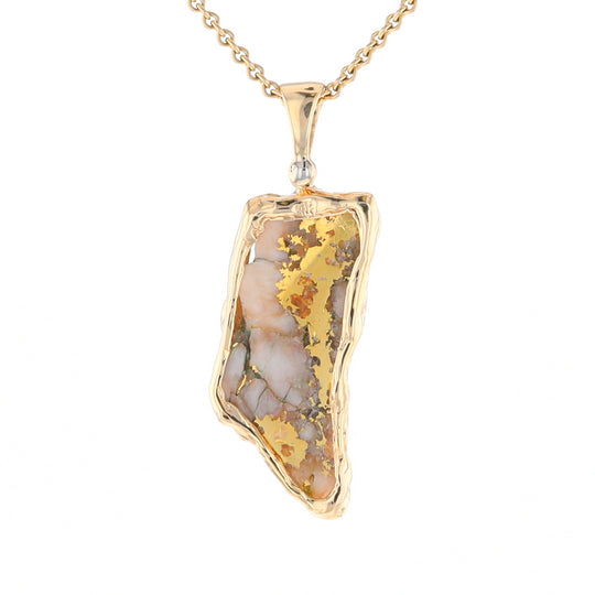 Gold Quartz Freeform Pendant (G2)