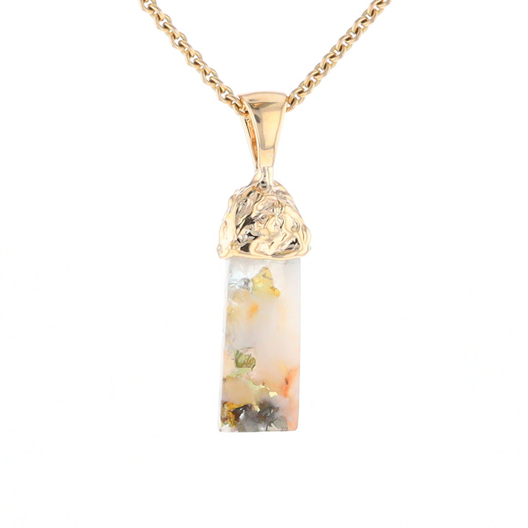 Gold Quartz Free Form Pendant