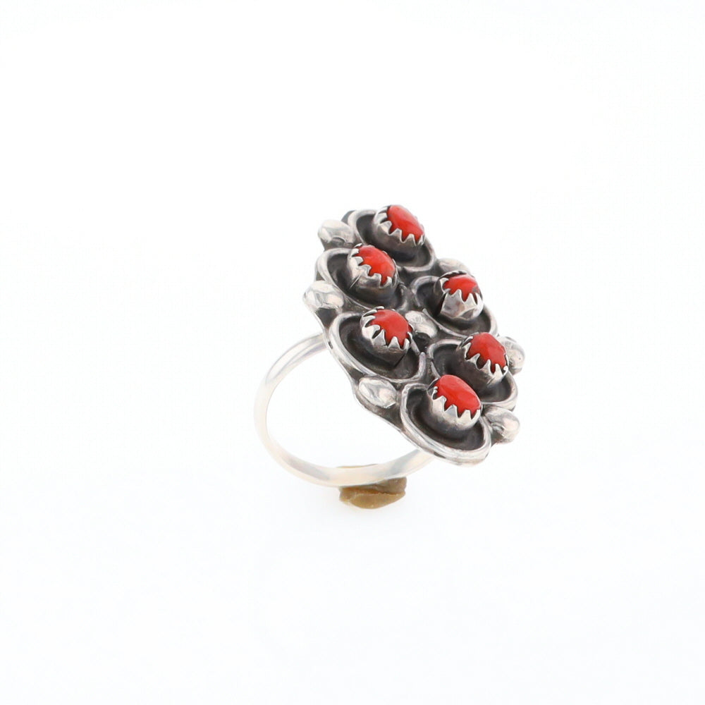 Bezel Set Coral Ring